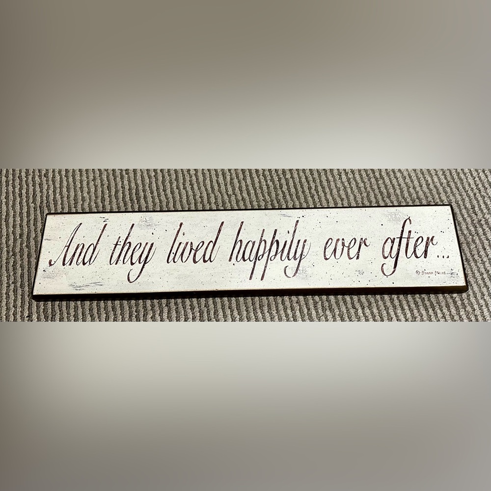 "And They Lived Happily Ever After..." Rustic Wooden Sign Farmhouse Wall Decor